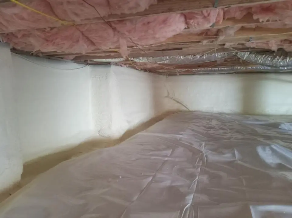 Crawl space encapsulation with closed-cell spray foam for Roof Waterproofing in Eden Isle